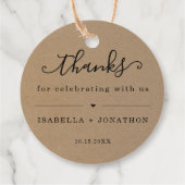 Cadeau Étiquettes de remerciement pour faveurs (Dos)