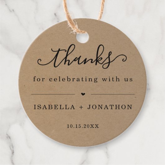 Cadeau Étiquettes de remerciement pour faveurs (Devant)