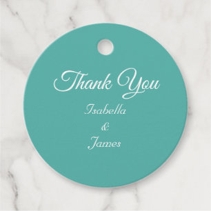Cadeau Étiquettes de remerciement sarcelle turquoise