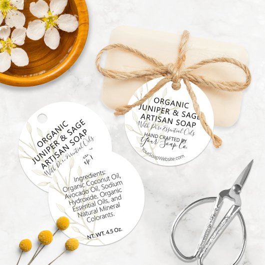Cadeau Étiquettes de savon modernes botaniques à l'aquare