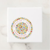 CADEAU ÉTIQUETTES "MERCI" EN PATCHWORK FOU RONDES (En situation)