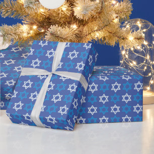 Cadeau Étoile bleue et blanche de David Papier d'envelopp