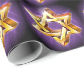 Cadeau Étoile violette et noire de David Papier d'envelop (Coin rond)