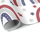 Cadeau Étoiles arc-en-ciel patriotiques et papier envelop (Coin rond)
