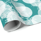 Cadeau Étoiles de neige - Vacances - Papier d'enveloppeme (Coin rond)