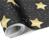 Cadeau Étoiles d'or et flocons de neige Papier d'envelopp (Coin rond)