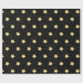Cadeau Étoiles d'or et flocons de neige Papier d'envelopp (Plat)