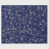 Cadeau Étoiles et points d'or sur papier d'enveloppement  (Plat)