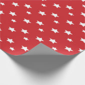 Cadeau Étoiles rouges et blanches Papier d'enveloppement  (Coin)