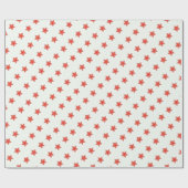 Cadeau étoiles rouges sur papier blanc (Plat)