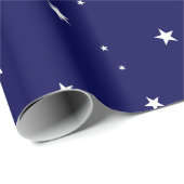 Cadeau Étoiles sur papier d'enveloppement bleu foncé (Coin rond)
