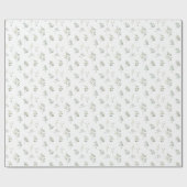 Cadeau Eucalyptus vert papier d'emballage de fleurs blanc (Plat)