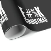 Cadeau F Papier noir de Noël (Coin rond)