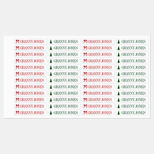 Cadeau familial Étiquette personnalisable Grand-mè (Feuille)