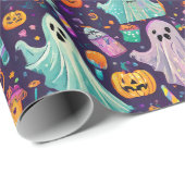 Cadeau Fantômes d'Halloween éffrayant et papier d'envelop (Coin rond)