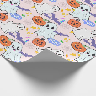 Cadeau Fantômes mignons avec papier enveloppant d'Hallowe