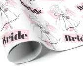 Cadeau Fashion Bride Pink Group Bride papier d'emballage (Coin rond)