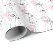 Cadeau Fashion Bride Pink Papier à emballage multiple (Coin rond)