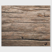 Cadeau Faux bois papier d'emballage motif rustique (Plat)