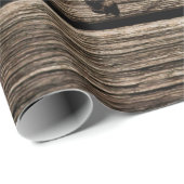 Cadeau Faux bois papier d'emballage motif rustique (Coin rond)