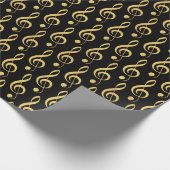 Cadeau Faux Gold Foil Treble Clef Musical Wrapper Papier (Coin)