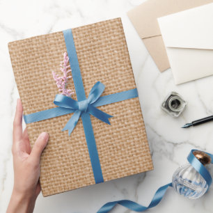 Cadeau Faux tan burlap Papier d'emballage du pays