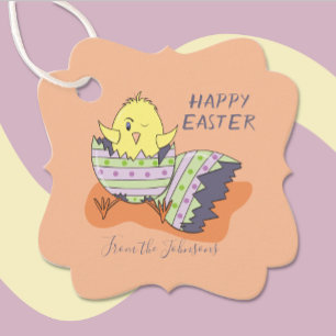 Cadeau Faveur de Pâques poussin   Étiquettes cadeaux