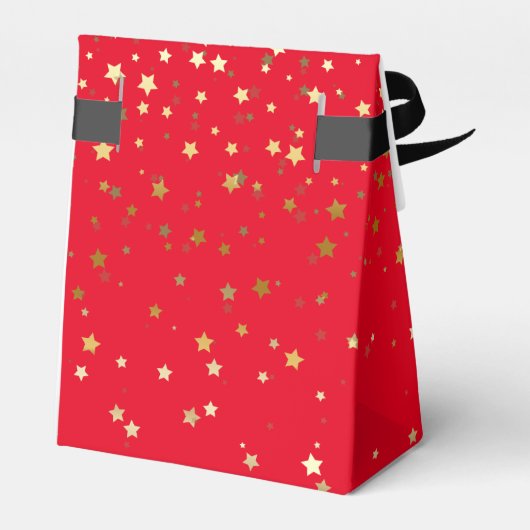 Cadeau/Favor Box in Rode & Gouden Sterren Bedankdoosjes (Achterkant)