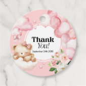 Cadeau Favoriser les étiquettes Baby shower rose (Devant)