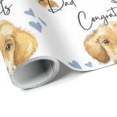 Cadeau Félicitations Chien Papa Envelopper Papier (Coin rond)