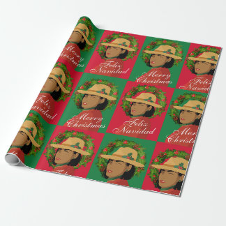 Cadeau Feliz Navidad Joyeux papier d'enveloppement de Noë
