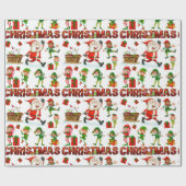 Cadeau Festive amusant Noël Elf Vacances Papier d'envelop (Plat)