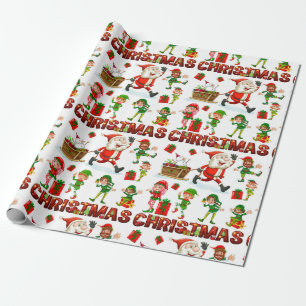 Cadeau Festive amusant Noël Elf Vacances Papier d'envelop