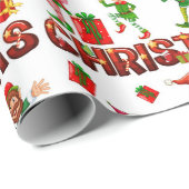 Cadeau Festive amusant Noël Elf Vacances Papier d'envelop (Coin rond)