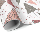 Cadeau Festive de Noël Arbre de Noël Papier d'enveloppeme (Coin rond)