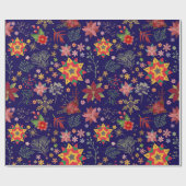 Cadeau Festive Fleur Noël - Papier d'enveloppement de vac (Plat)