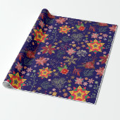 Cadeau Festive Fleur Noël - Papier d'enveloppement de vac (Déroulé)