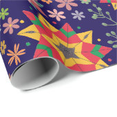 Cadeau Festive Fleur Noël - Papier d'enveloppement de vac (Coin rond)