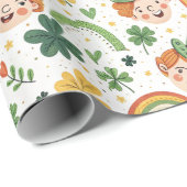 Cadeau Festive St. Patrick’s Day Wrapper Papier (Coin rond)