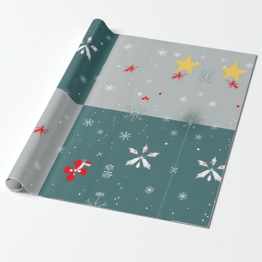 Cadeau Festive Winter Wonderland Wrapper Papier (Déroulé)