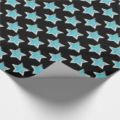 Cadeau Fête comme une Rockstar - Blue Star Wrapper Papier (Coin)