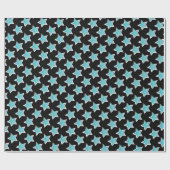 Cadeau Fête comme une Rockstar - Blue Star Wrapper Papier (Plat)