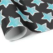 Cadeau Fête comme une Rockstar - Blue Star Wrapper Papier (Coin rond)