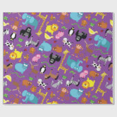 Cadeau Fête d'anniversaire animale de zoo de papier (Plat)