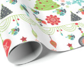 Cadeau Fêtes de Noël Snowflakes Wrapper Papier (Coin rond)