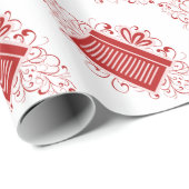 Cadeau Fêtes Rouges Présente Papier Enveloppant (Coin rond)