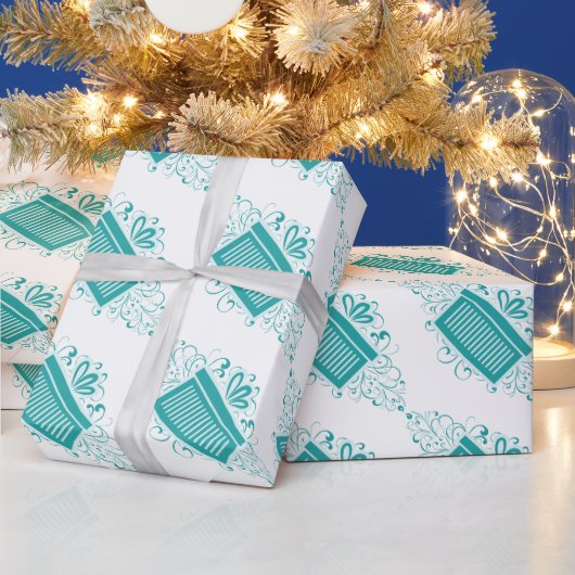 Cadeau Fêtes turquoises - Papier d'emballage (Vacances)