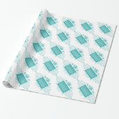 Cadeau Fêtes turquoises - Papier d'emballage (Déroulé)