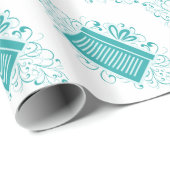 Cadeau Fêtes turquoises - Papier d'emballage (Coin rond)