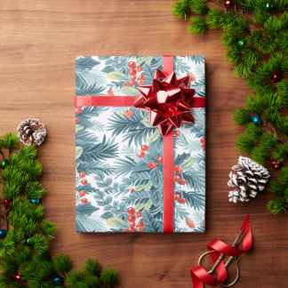 Cadeau Feuillage de fête Papier d'emballage de Noël